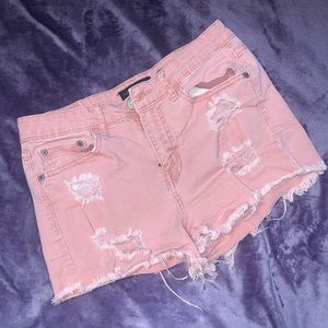 aeropostale high waisted distressed shorts